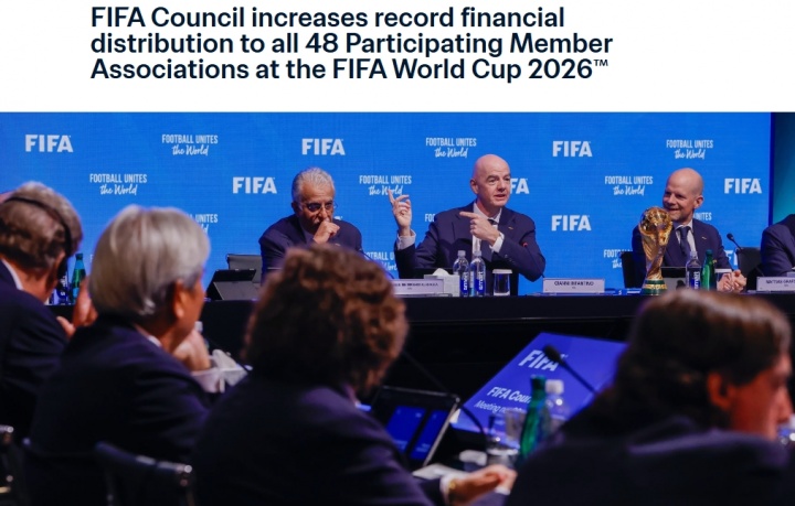 FIFA大會通過捂嘴紅牌、黃牌清零等多項改革，2026世界杯分成增至8.71億