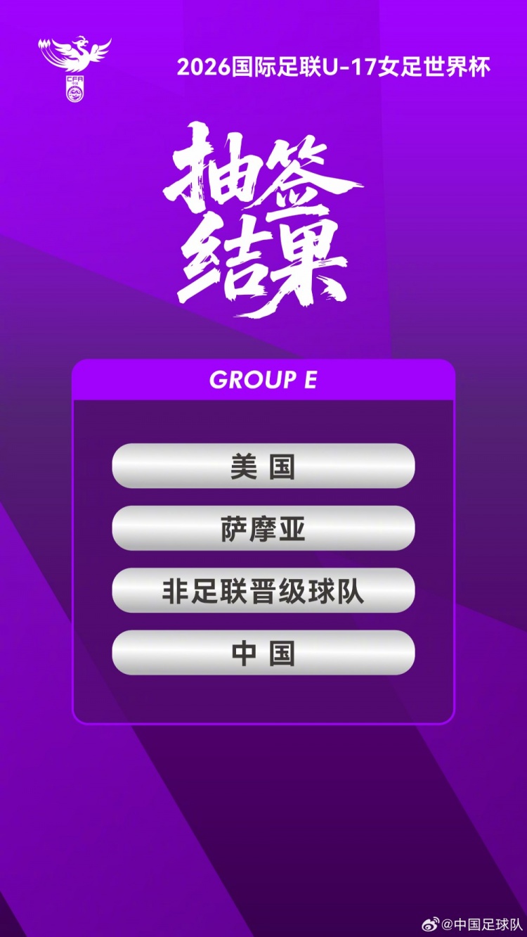 U17女足世界杯分組揭曉 中國(guó)與美國(guó)薩摩亞同處E組