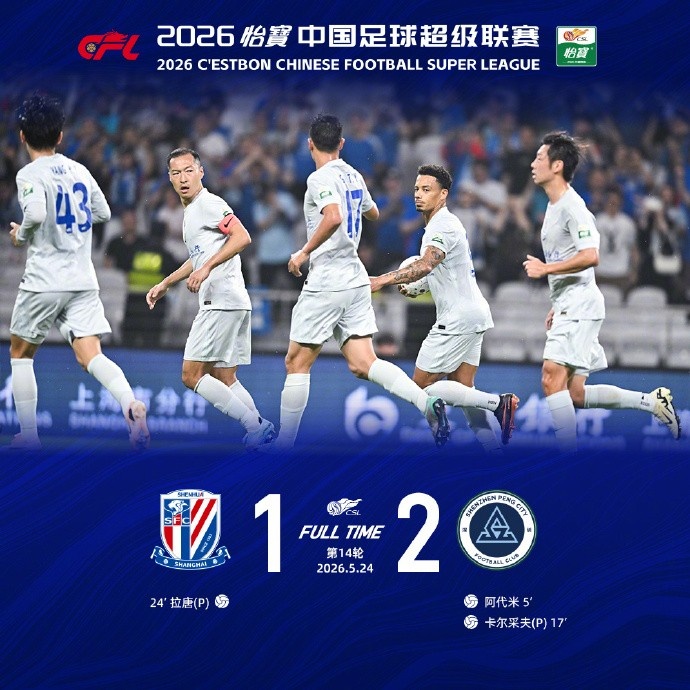 阿代米閃擊 卡爾采夫點射 深圳客場2-1終結(jié)申花不敗